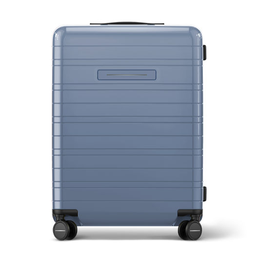 Koffer Essential Glossy Blau Vega Vorderseite - Hartschale Polycarbonat Leicht Robust - Horizn Studios