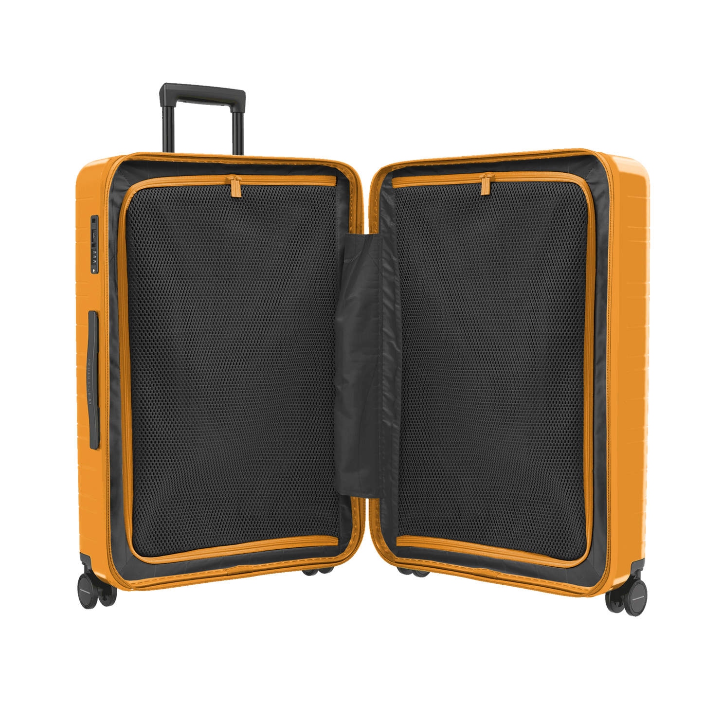 Koffer Essential Glossy Bright Amber Innenansicht - Hartschale Polycarbonat Leicht Robust - Horizn Studios