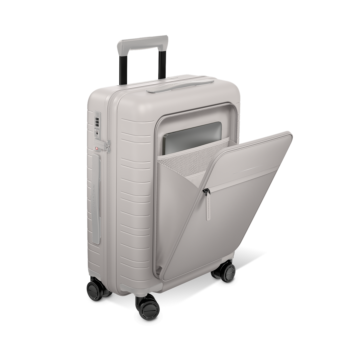 M5 / Sand Grey / Vegan Multi Shell / Cabin Size mit Fronttasche / Pro