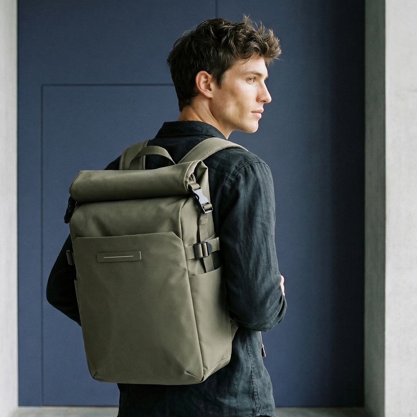 Shibuya Rolltop Backpack / Dark Olive / Recycled Nylon