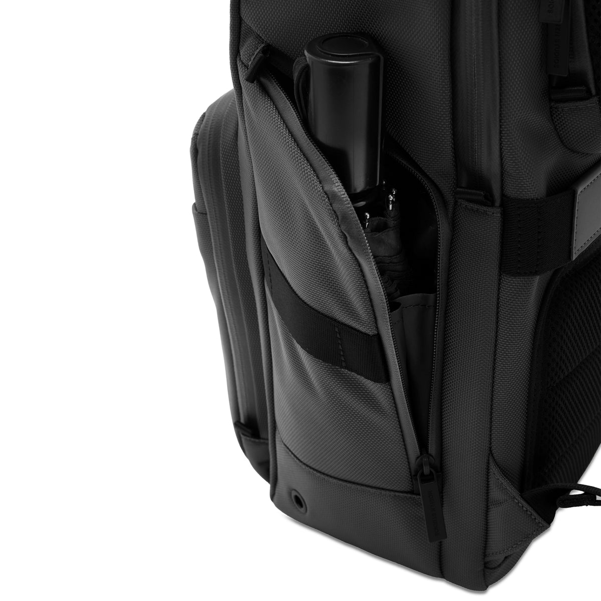 Midtown Flaptop Backpack / All Black / Recycled Nylon