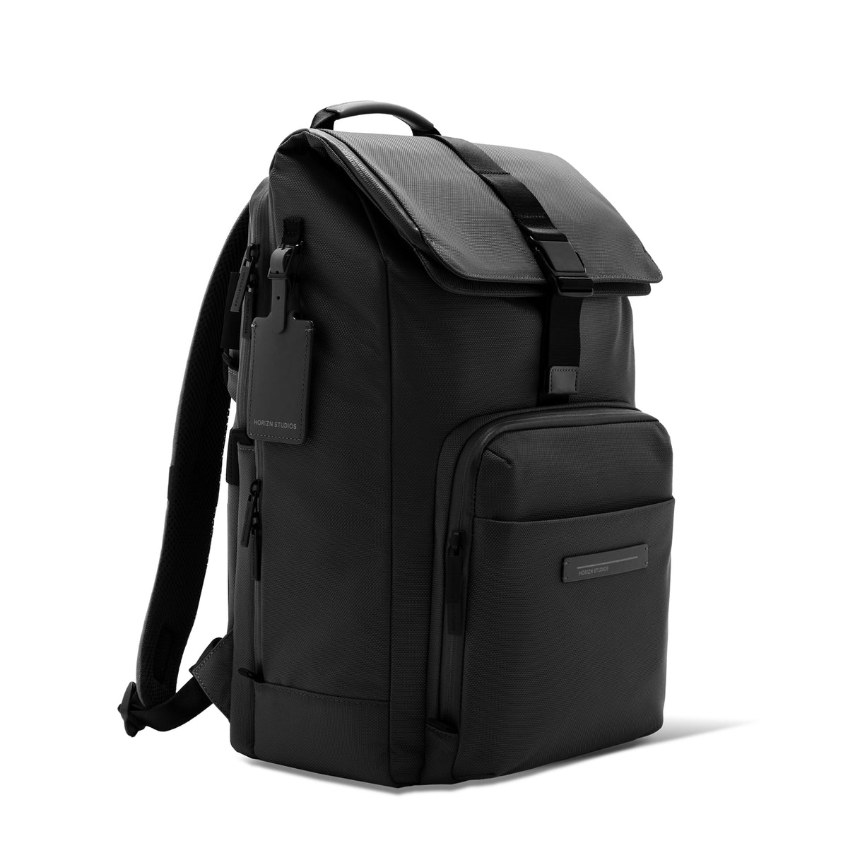 Midtown Flaptop Backpack / All Black / Recycled Nylon
