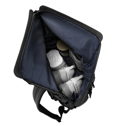 Midtown Flaptop Backpack / All Black / Recycled Nylon