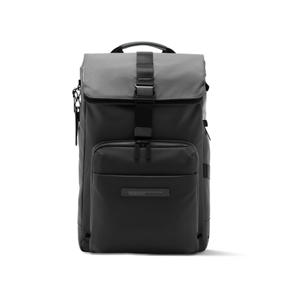 Midtown Flaptop Backpack / All Black / Recycled Nylon