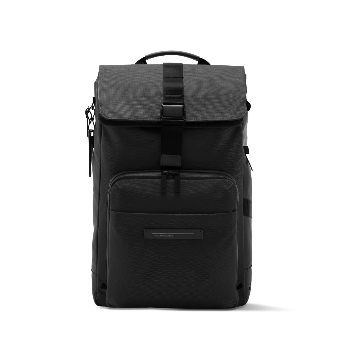 Midtown Flaptop Backpack / All Black / Recycled Nylon