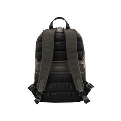 Gion Rucksack Darkolive Rückseite - Wasserabweisend Vegan Ergonomisch - Horizn Studios