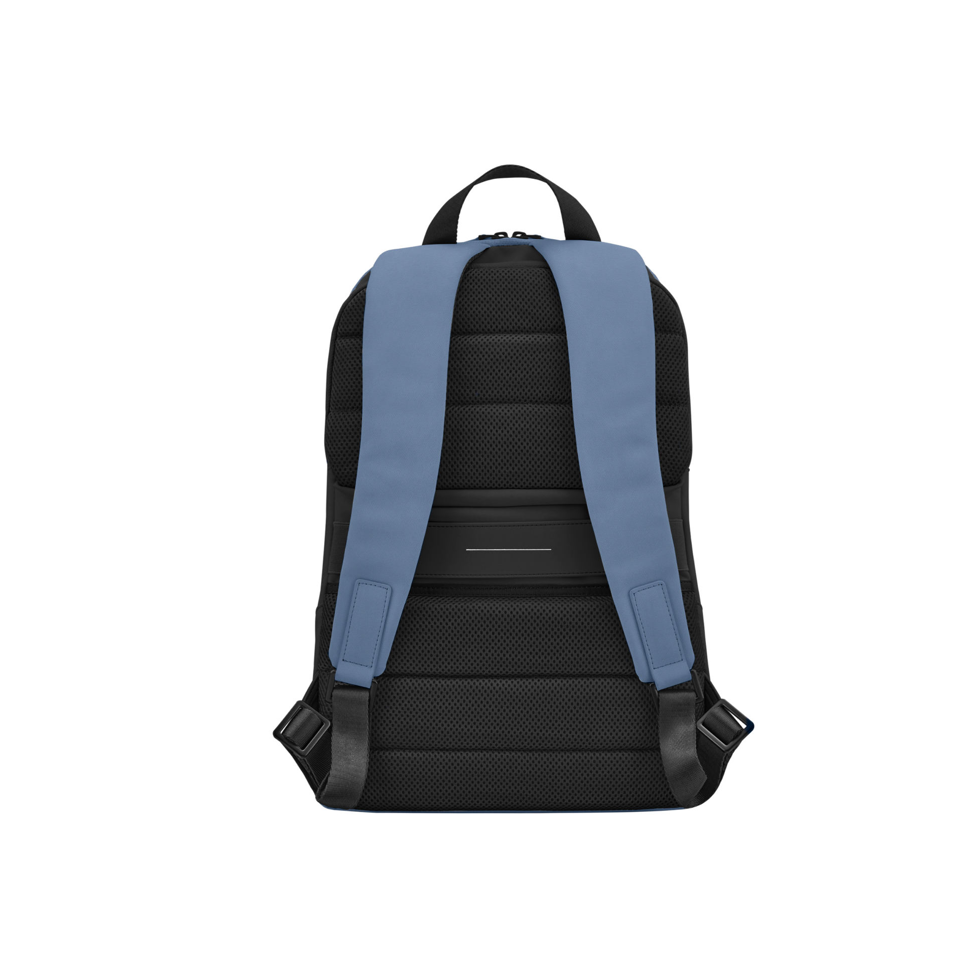 Gion Rucksack Blau Vega Rückseite - Wasserabweisend Vegan Ergonomisch - Horizn Studios