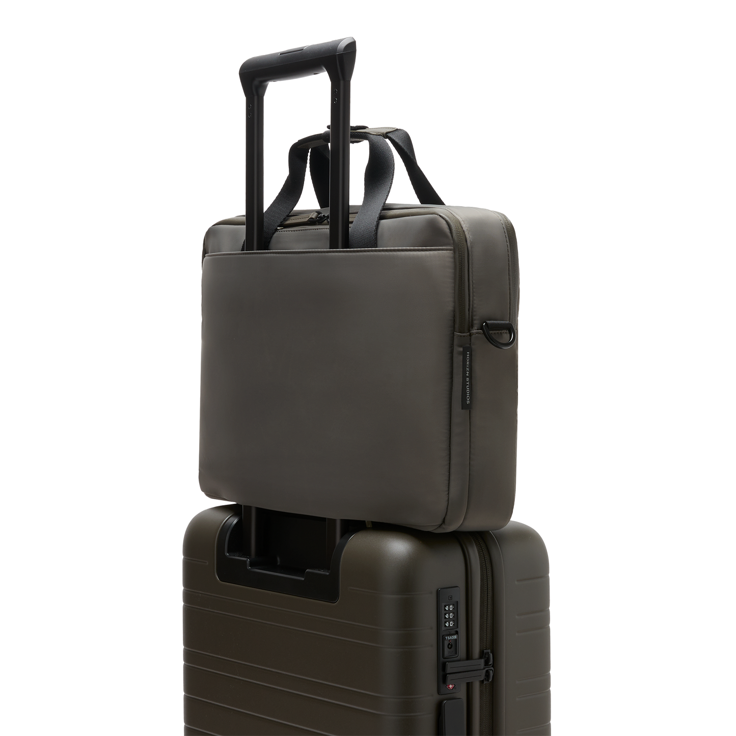 Gion Briefcase / Dark Olive / Recycled Nylon