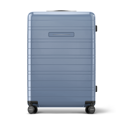 Koffer Essential Glossy Blau Vega Vorderseite - Hartschale Polycarbonat Leicht Robust - Horizn Studios