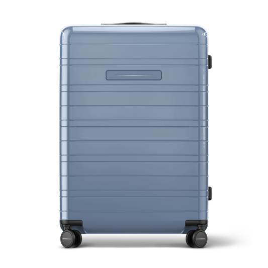 Koffer Essential Glossy Blau Vega Vorderseite - Hartschale Polycarbonat Leicht Robust - Horizn Studios