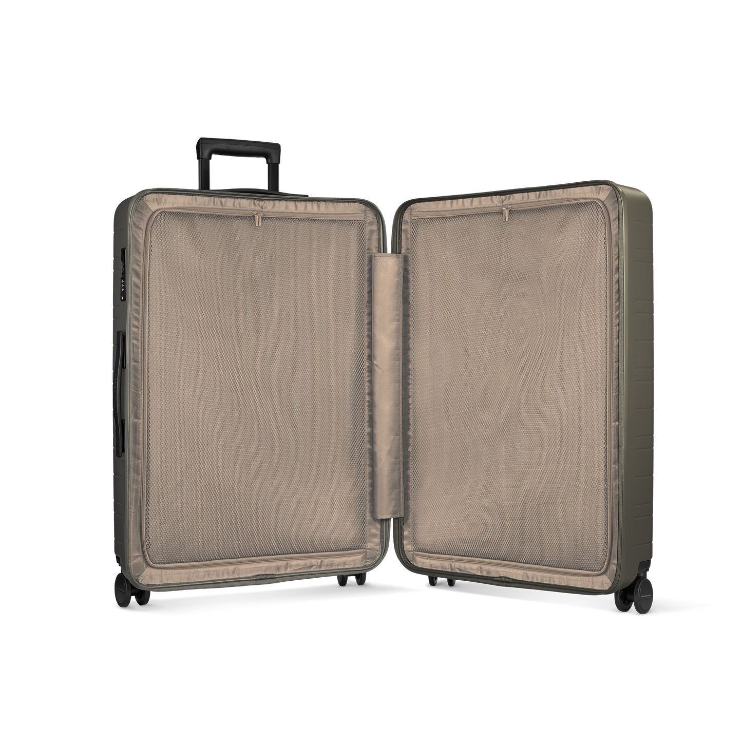 H7 GO Koffer Innenansicht mit Raumtrenner und Netzfächern