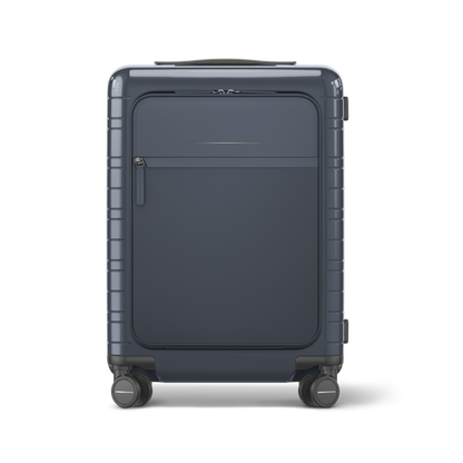 Koffer Essential Glossy Blau Vorderseite Edaa - Hartschale Polycarbonat Leicht Robust - Horizn Studios