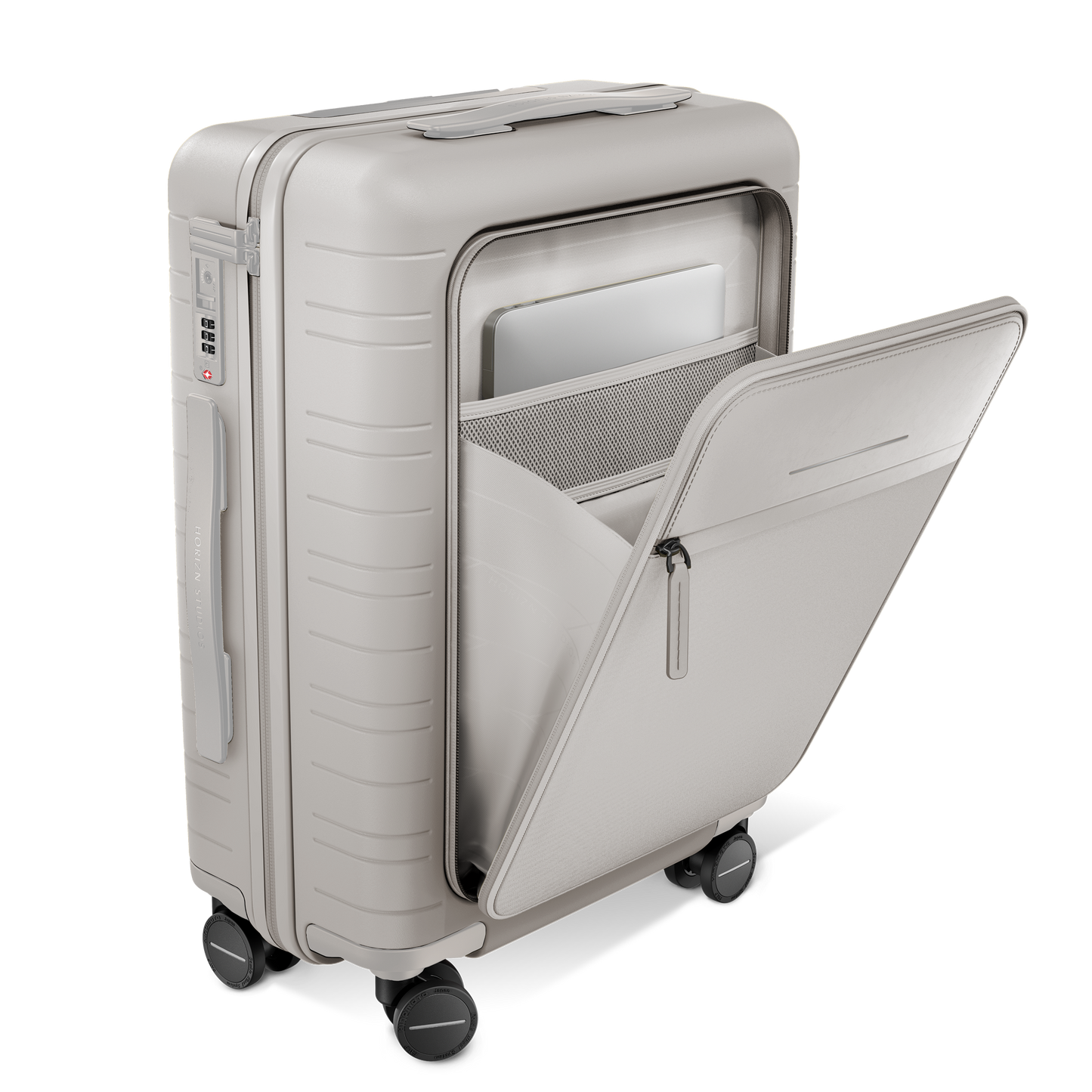 M5 Essential / Sand Grey / Vegan Multi Shell / Cabin Size mit Fronttasche / Essential