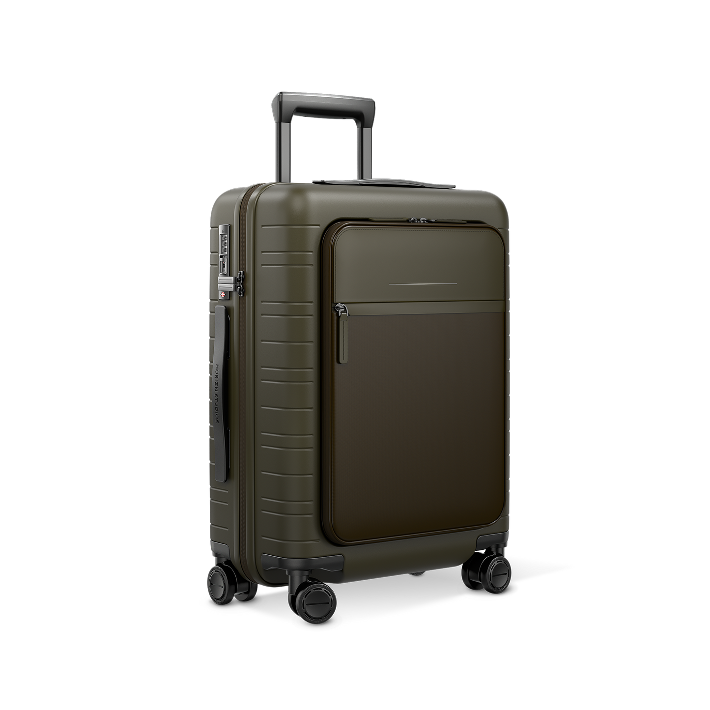 M5 / Dark Olive / Vegan Multi Shell / Cabin Size mit Fronttasche / Pro