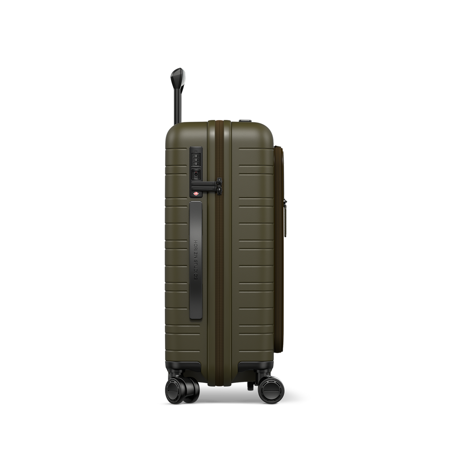 M5 / Dark Olive / Vegan Multi Shell / Cabin Size mit Fronttasche / Pro