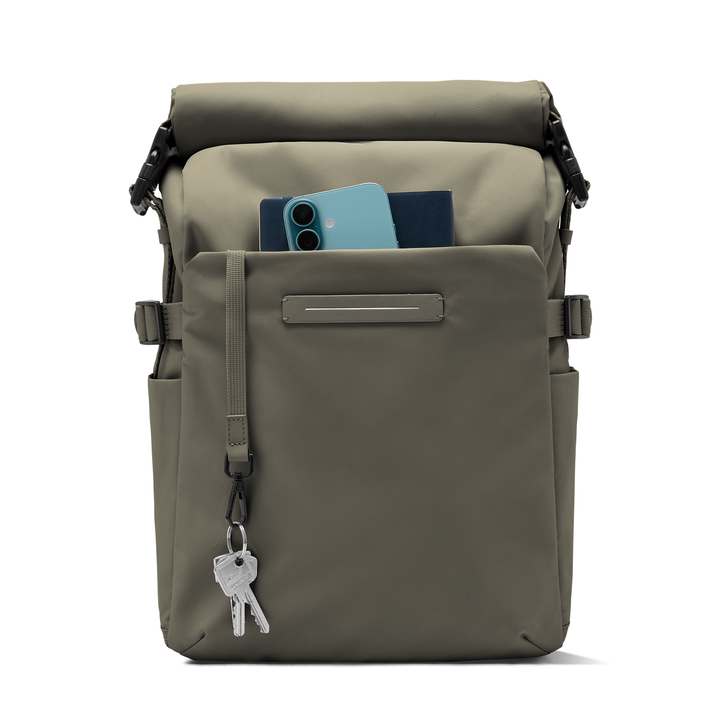 Shibuya Rolltop Rucksack Grün Fronttasche - Wasserabweisend Vegan Ergonomisch - Horizn Studios