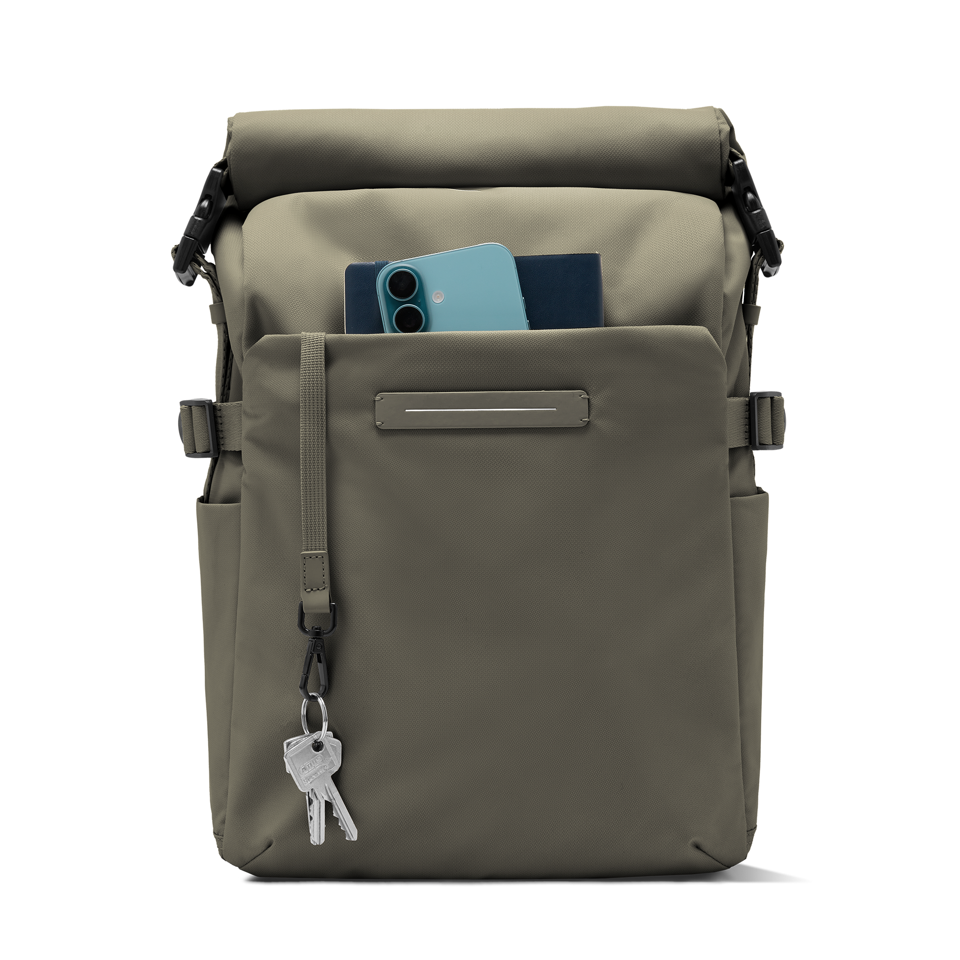 Shibuya Rolltop Rucksack Grün Fronttasche - Wasserabweisend Vegan Ergonomisch - Horizn Studios