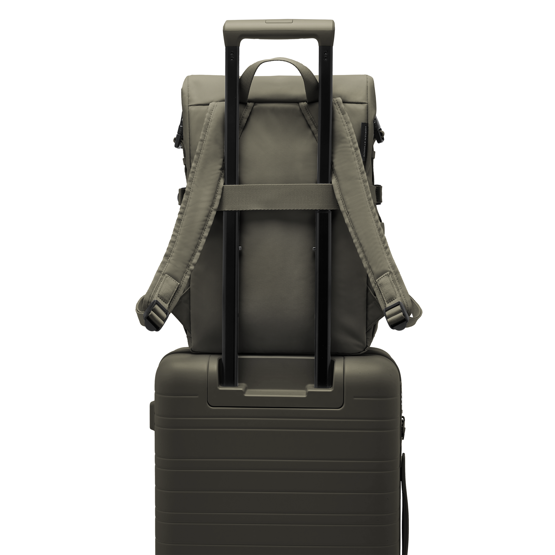 Shibuya Rolltop Rucksack Grün Trolley - Wasserabweisend Vegan Ergonomisch - Horizn Studios