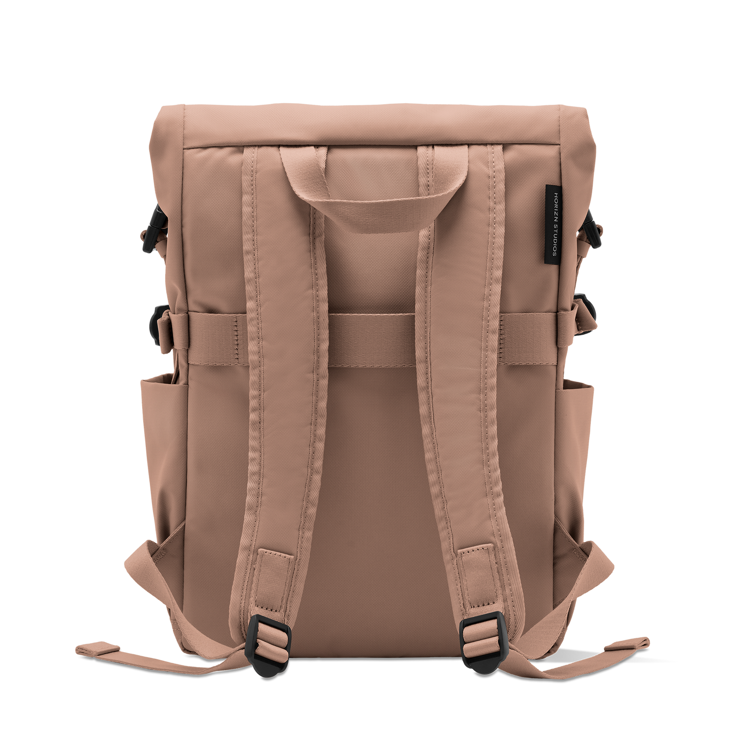 Shibuya Rolltop Rucksack Braun Rückseite - Wasserabweisend Vegan Ergonomisch - Horizn Studios