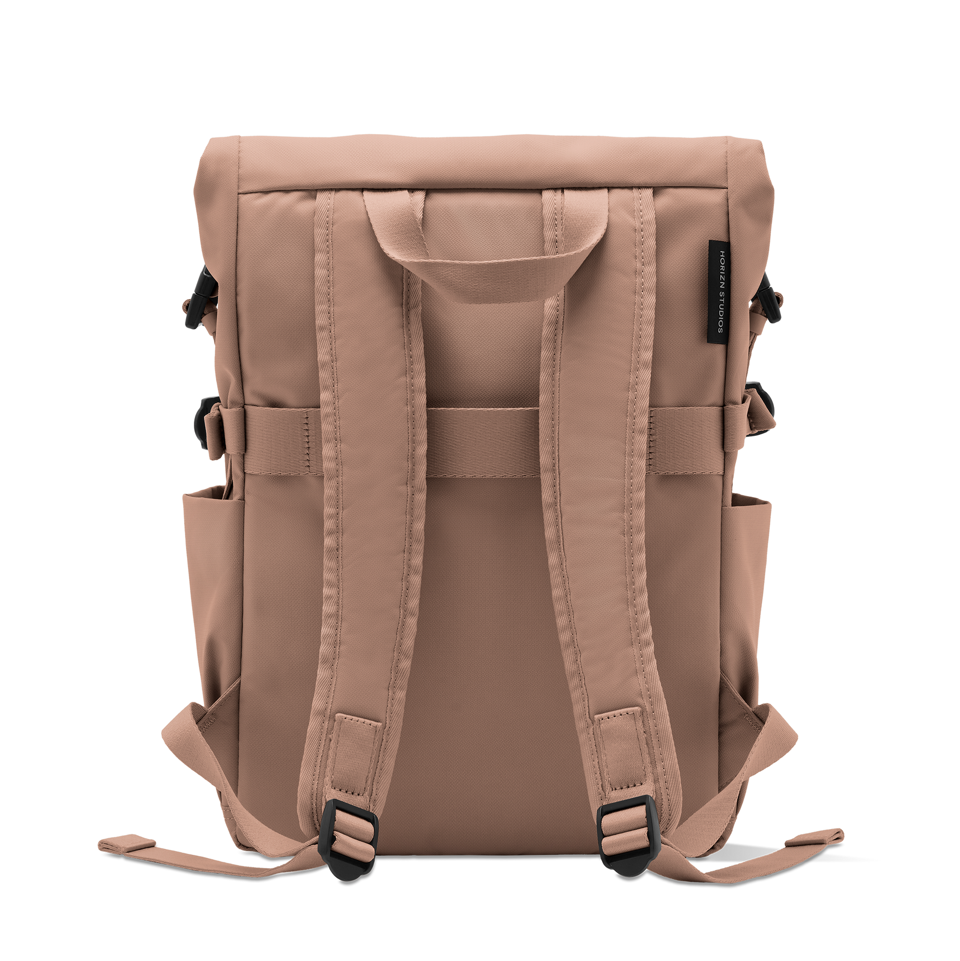 Shibuya Rolltop Rucksack Braun Rückseite - Wasserabweisend Vegan Ergonomisch - Horizn Studios