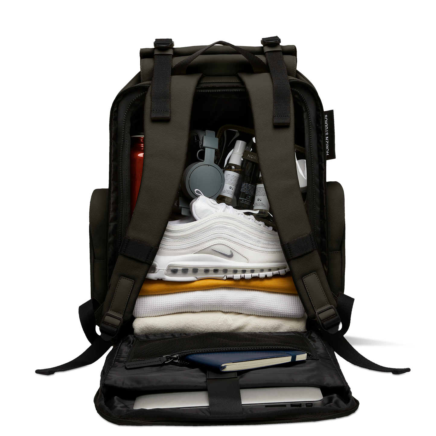 SoFo Backpack Travel / Dark Olive / Recycled Waxed Canvas