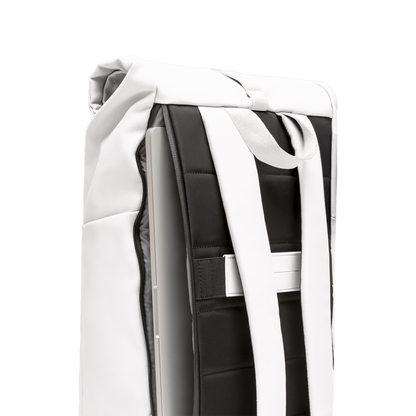 Sofo Rolltop Rucksack Rucksack Rucksack All Weiß Detail Laptop Bac - Wasserabweisend Vegan Ergonomisch - Horizn Studios