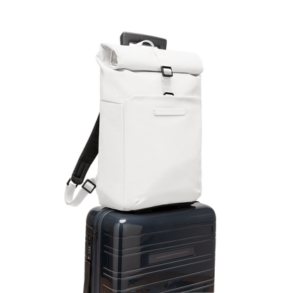 Sofo Rolltop Rucksack Rucksack Rucksack All Weiß Vorderseite Trolley - Wasserabweisend Vegan Ergonomisch - Horizn Studios