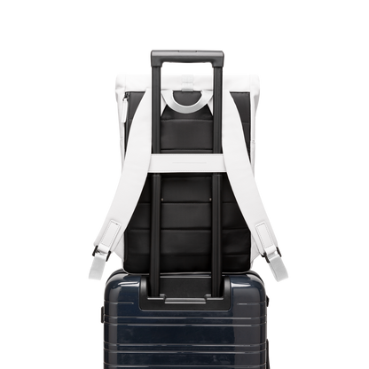 Sofo Rolltop Rucksack Rucksack Rucksack All Weiß Vorderseite Trolley Rückseite - Wasserabweisend Vegan Ergonomisch - Horizn Studios