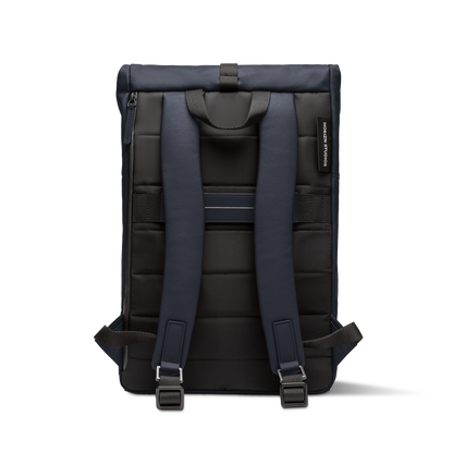 Sofo Rolltop Rucksack Rucksack Rucksack Blau Rückseite - Wasserabweisend Vegan Ergonomisch - Horizn Studios