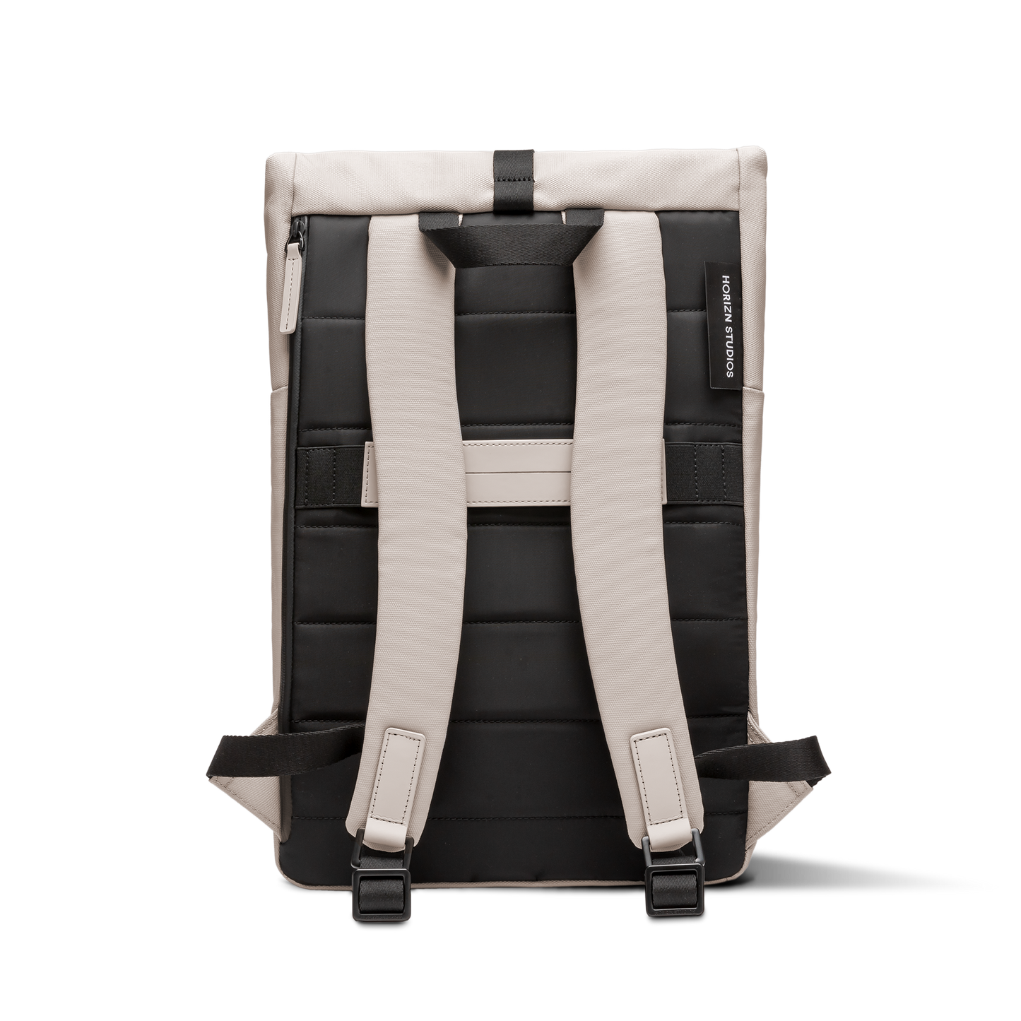 Sofo Rolltop Rucksack Rucksack Beige Rückseite - Wasserabweisend Vegan Ergonomisch - Horizn Studios