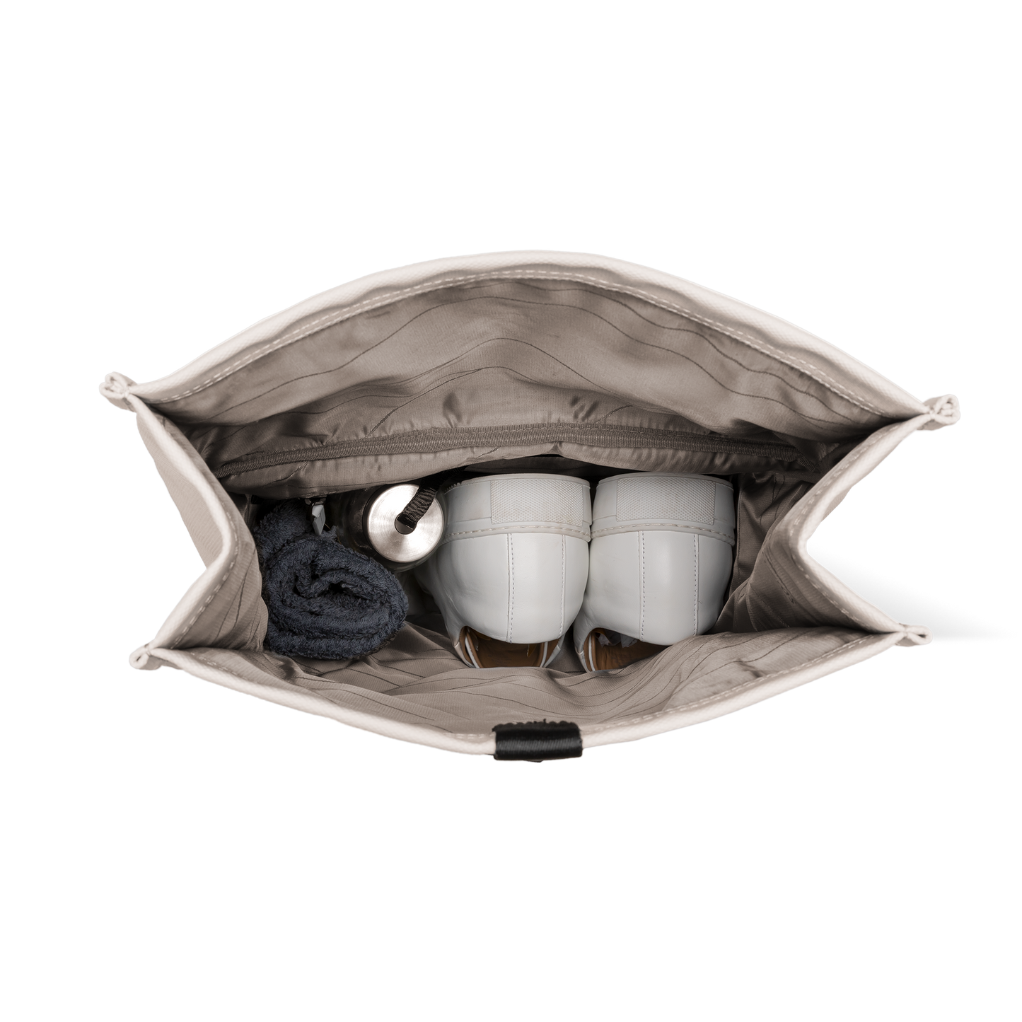 Sofo Rolltop Rucksack Rucksack Beige Hauptfach Rückseite - Wasserabweisend Vegan Ergonomisch - Horizn Studios