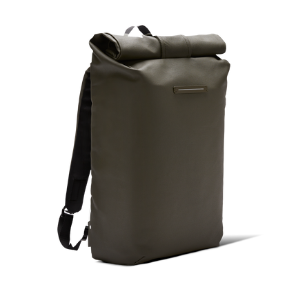Sofo Rolltop Rucksack Darkolive Seitenansicht - Wasserabweisend Vegan Ergonomisch - Horizn Studios
