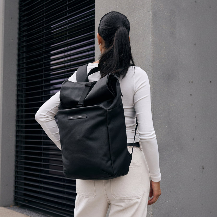 SoFo Rolltop Backpack X / All Black / Waxed Canvas