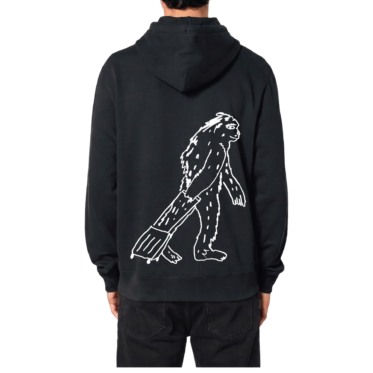 Travel Hoodie / All Black / Organic Cotton / Size S / Monster