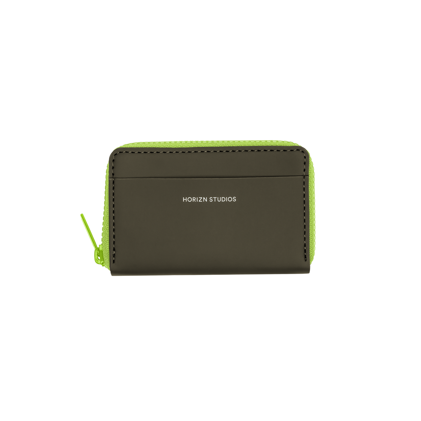 Wallet / Dark Olive / Neon Green