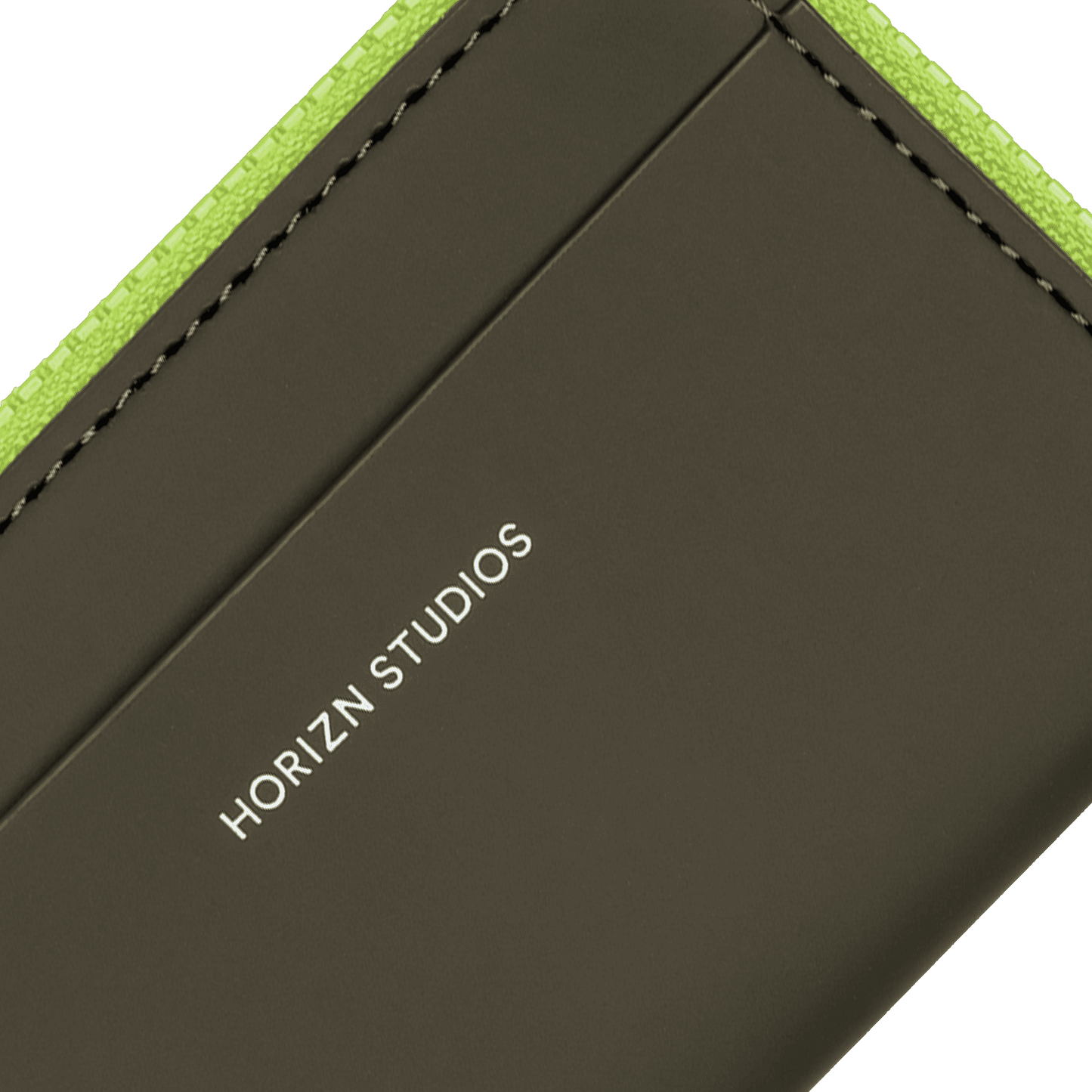 Wallet / Dark Olive / Neon Green