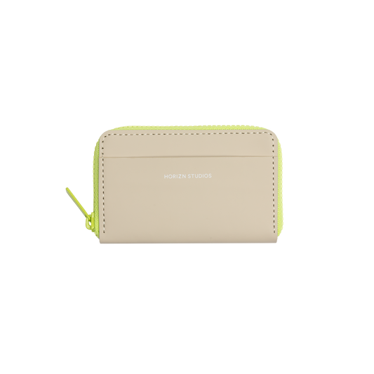 Wallet Beige Neon Yellow Vorderseite - Horizn Studios