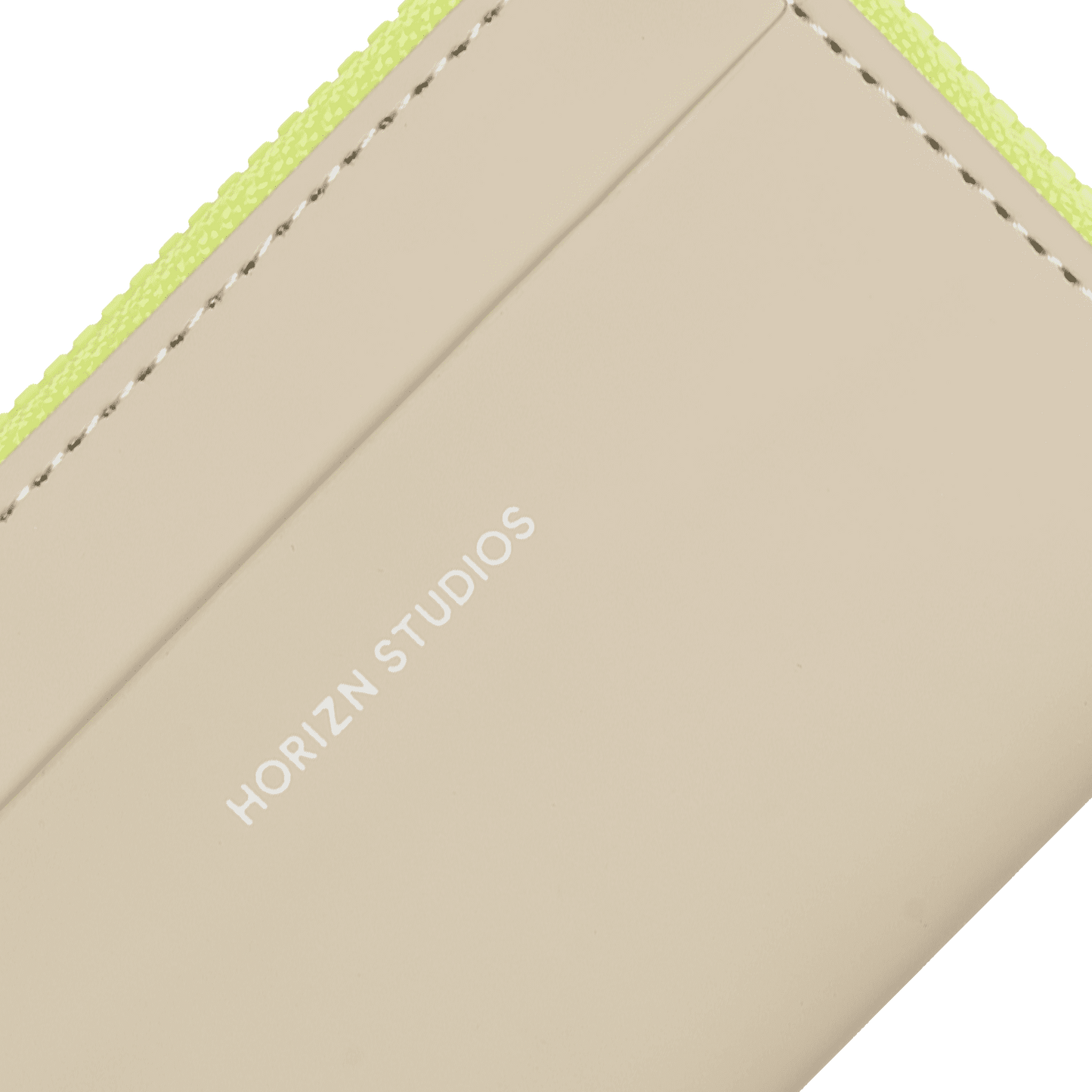 Wallet Beige Neon Yellow Vorderseite Detail - Horizn Studios
