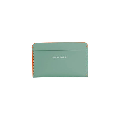 Cardholder Marine Green Neon Orange Vorderseite Edb - Horizn Studios