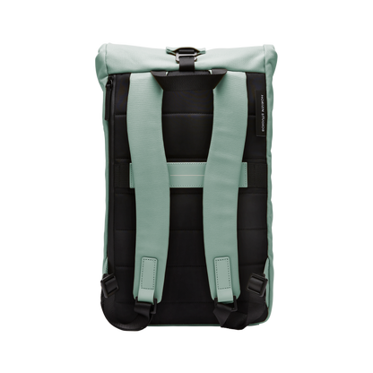 Sofo Rolltop Rucksack Marine Green Rückseite - Wasserabweisend Vegan Ergonomisch - Horizn Studios