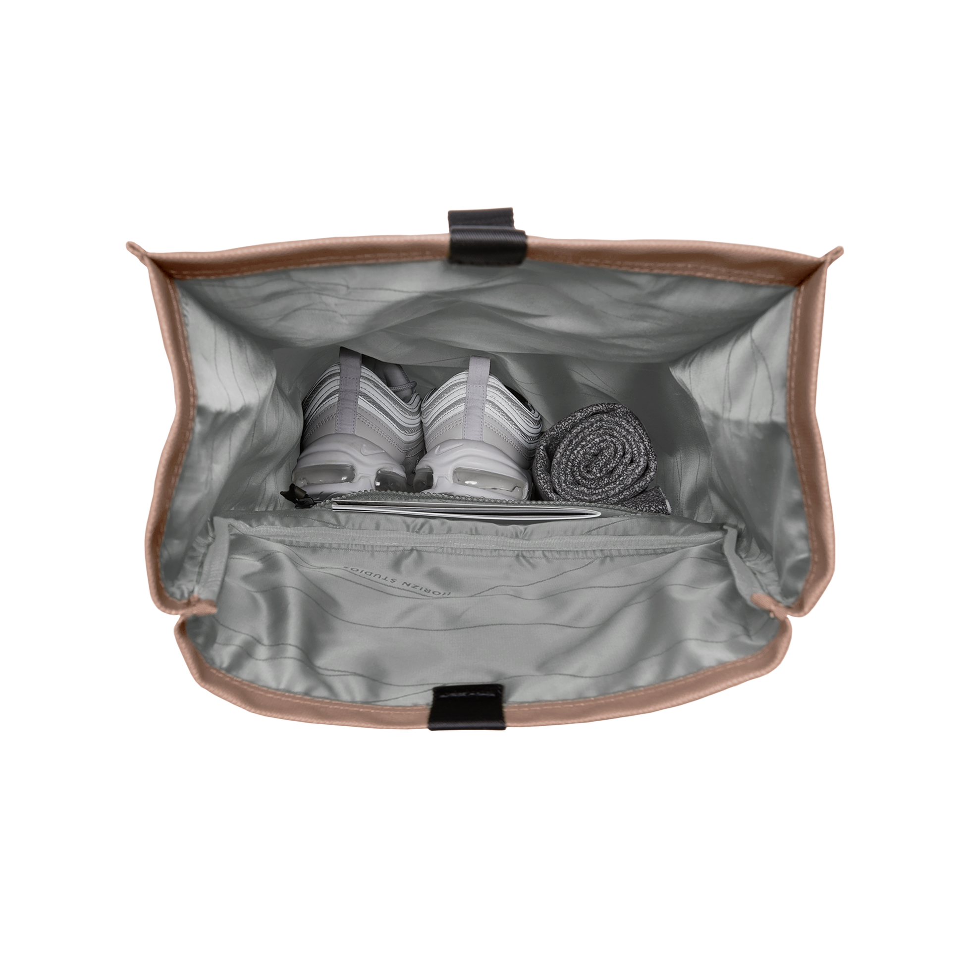 Sofo Rolltop Rucksack Beige Rosa Main - Wasserabweisend Vegan Ergonomisch - Horizn Studios