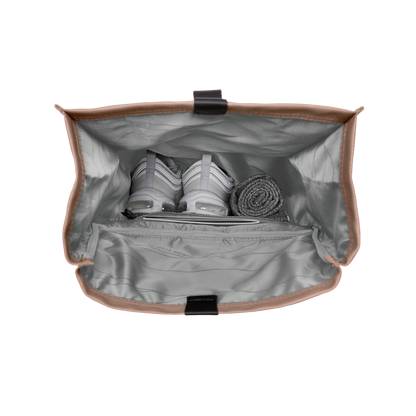 Sofo Rolltop Rucksack Beige Rosa Main - Wasserabweisend Vegan Ergonomisch - Horizn Studios